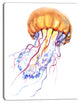 Orange Ocean Water Jellyfish, Animal Canvas Art Print, 30"x40"