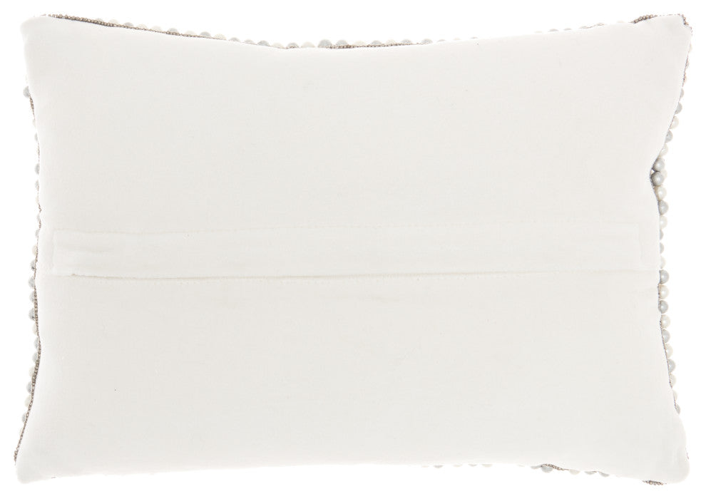Mina Victory Z2001 Throw Pillow, Ivory/Silver, 10" X 14"