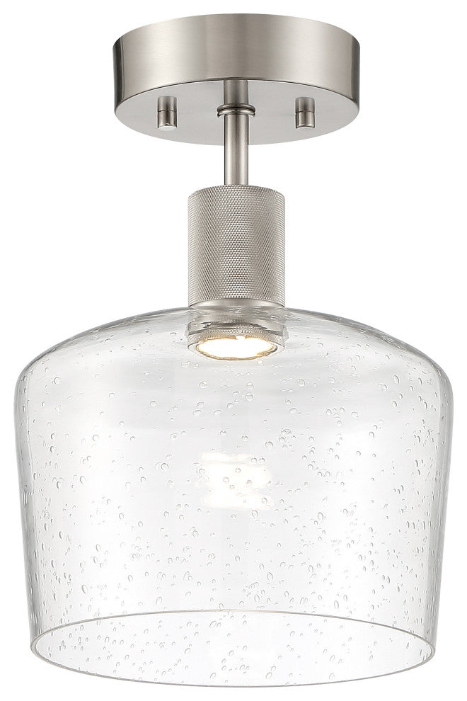 Access Port Nine 1-Light Chardonnay LED Semi-Flush Brushed Steel