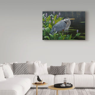 Wilhelm Goebel 'Biding Time Great Blue Heron' Canvas Art, 32"x22"