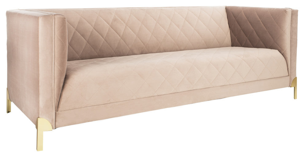 Safavieh Couture Luanna Diamond Trellis Sofa, Pale Mauve