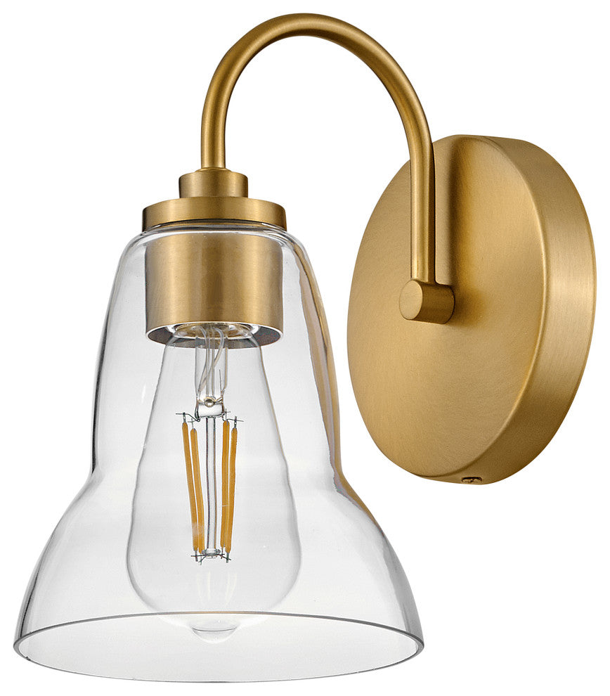 Lark Vera 6.5" Single Bath Vanity Light, Lacquered Brass
