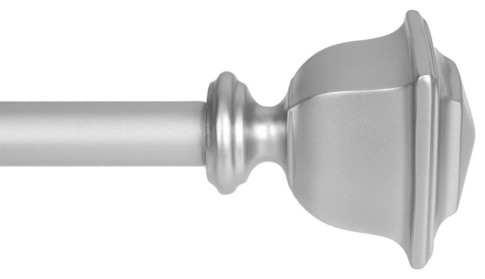 UTOPIA ALLEY 3/4" Single Adjustable Curtain rods for Windows, Nickel, 48"-86"