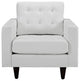 Modern Contemporary Living Room Leather Armchair White