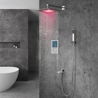 10" Wall Mount digital thermostatic shower Temperature display LED Shower Set