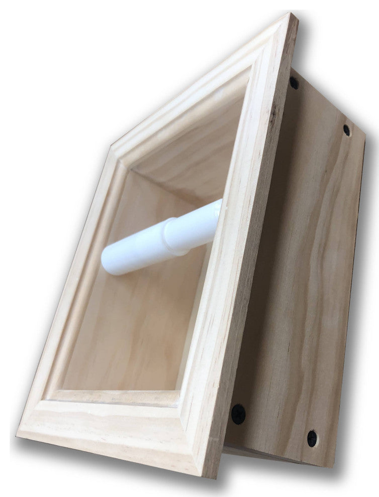 Tampa Recessed Solid Wood Toilet Paper Holder 7 x 8.5, Unfinished