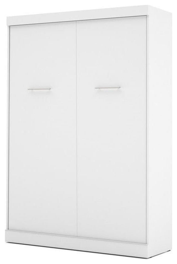 Bestar Nebula 59W Contemporary Engineered Wood Full Wall Bed in White