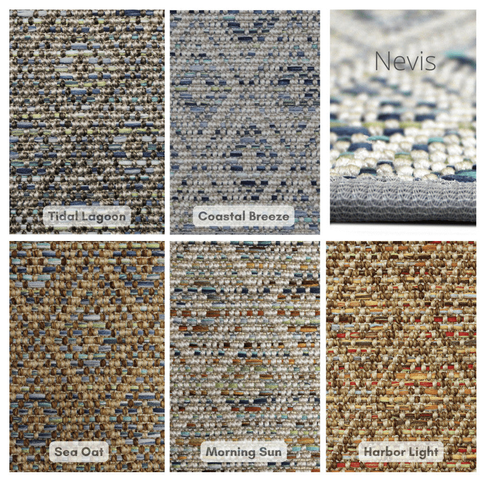 Nevis Area Rug, Indoor/Outdoor, Carpet, Runner, Mat, Tidal Lagoon Square 4'x4'