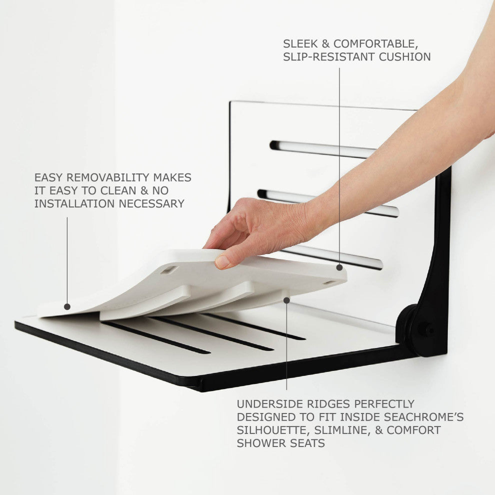 Shower Seat Foam Cushion, Waterproof and Slip-Resistant, Easy to Clean, White