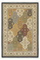 Mackenzie Panel Medallions Navy/ Multi Fringed Area Rug, 5'3"X7'6"