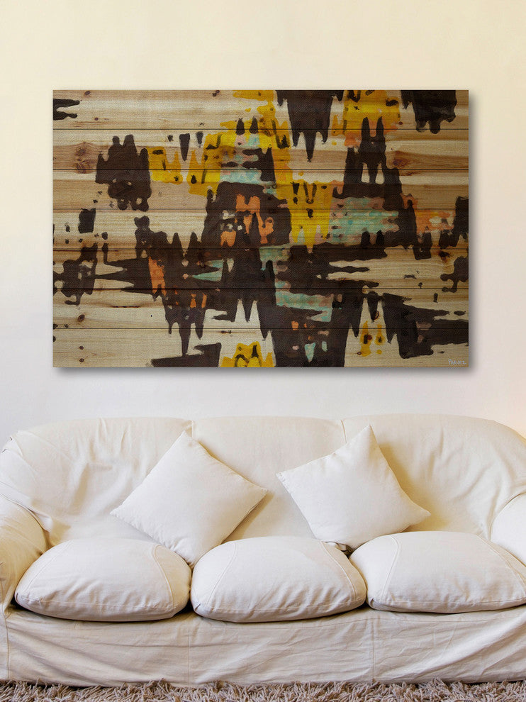 "Scandinavian Wood" Print on Natural Pine Wood, 36"x24"
