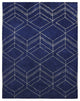 HAND KNOTTED LOOM SILK ECO-FRIENDLY AREA RUGS-Rectangle,Dark Blue,Geometric