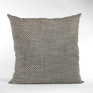 Plutus Blue Hidden Maze Plaid Luxury Throw Pillow, 12"x20"