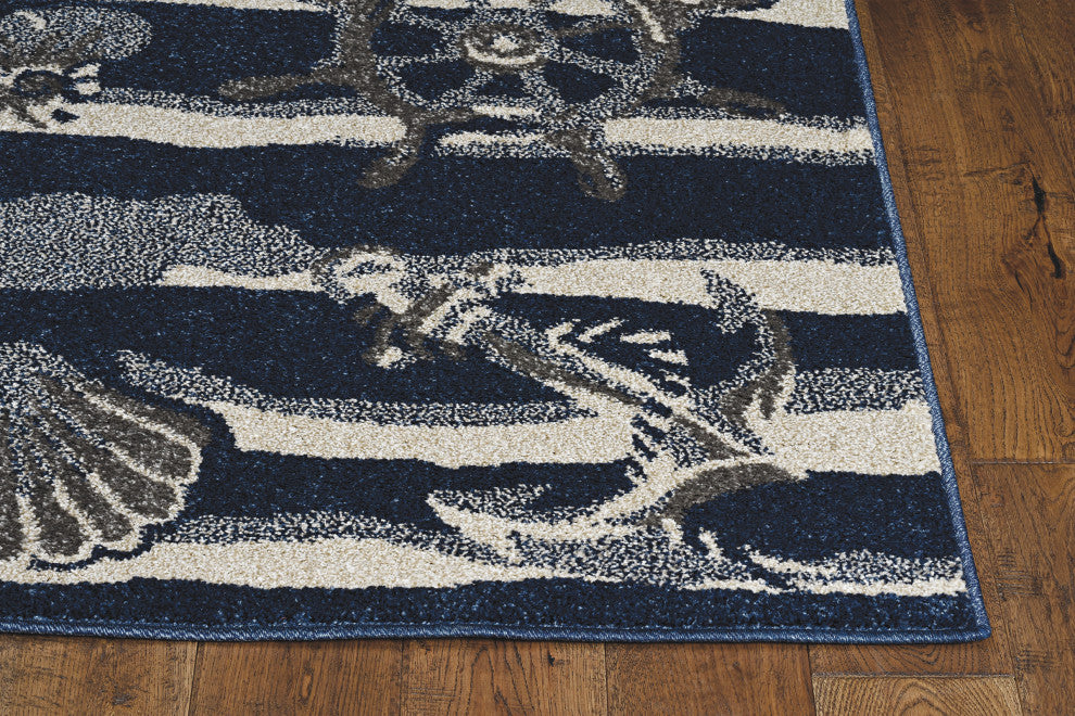 KAS Lucia 2776 Blue Seashore Area Rug, 5'3"x7'7"