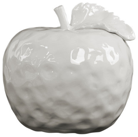 Ceramic Figurine Gloss Leaf White