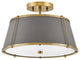Hinkley Clarke 15" Semi-Flush Mount Ceiling Light, Lacquered Dark Brass