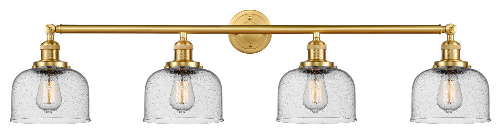 Large Bell 4 Light Bath Vanity Light, Satin Gold, Seedy, Seedy