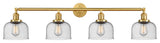 Large Bell 4 Light Bath Vanity Light, Satin Gold, Seedy, Seedy