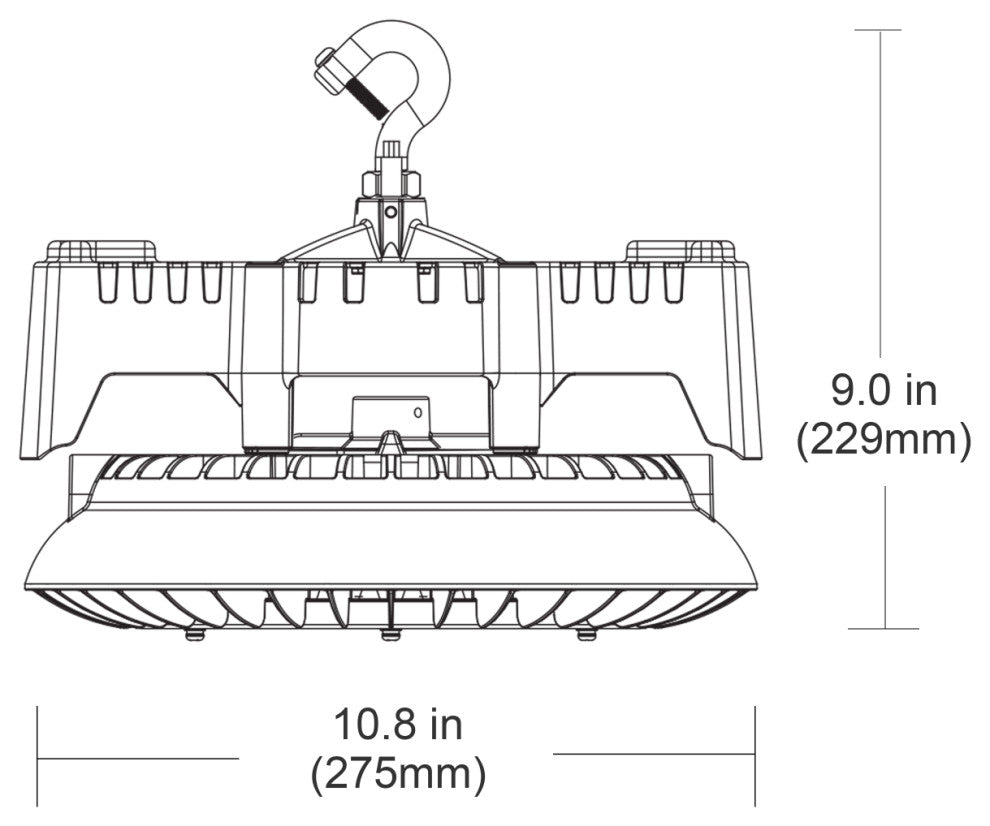 HBC3 Series HV 200-Watt LED Low/High Bay, 5000K, Black