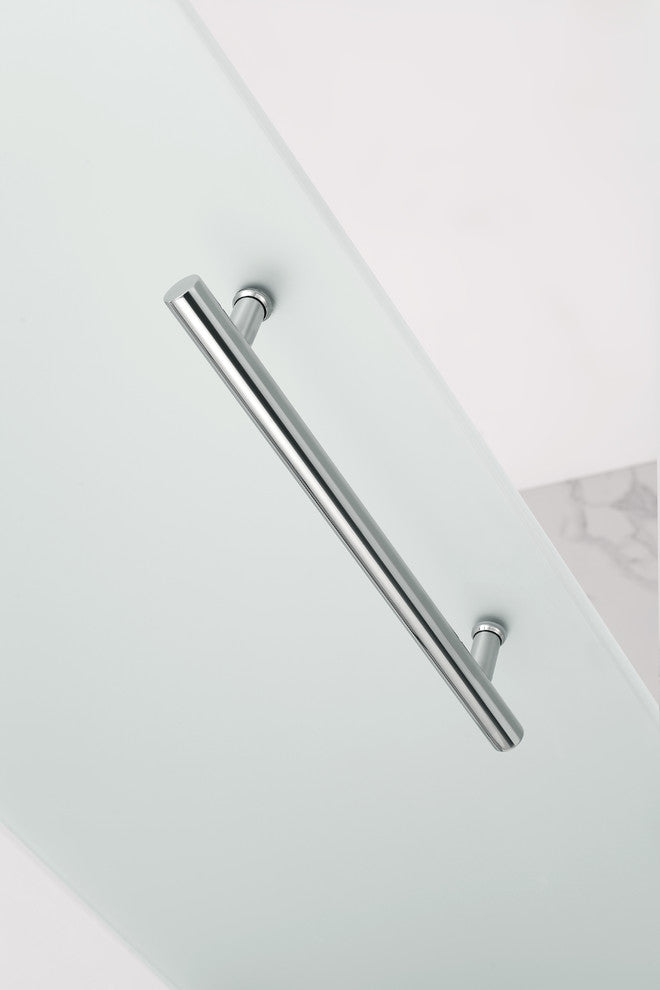 Coraline 56"-60"x76" Frameless Sliding Shower Door With Frosted Glass, Chrome