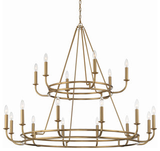 Crystorama Lighting Group BAI-A2109 Bailey 18 Light 48"W Taper - Aged Brass