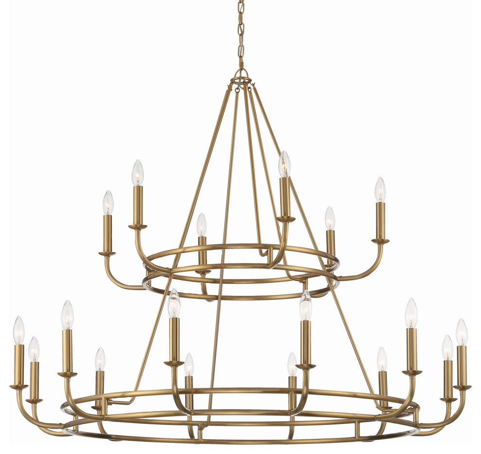 Crystorama Lighting Group BAI-A2109 Bailey 18 Light 48"W Taper - Aged Brass