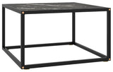 vidaXL Coffee Table End Table Accent Sofa Table for Bedroom Black Marble Glass