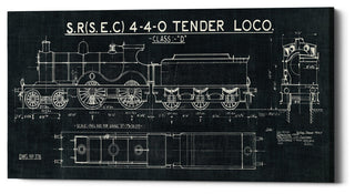 Epic Graffiti "Train Blueprint II" Giclee Canvas Wall Art, 20"x40"