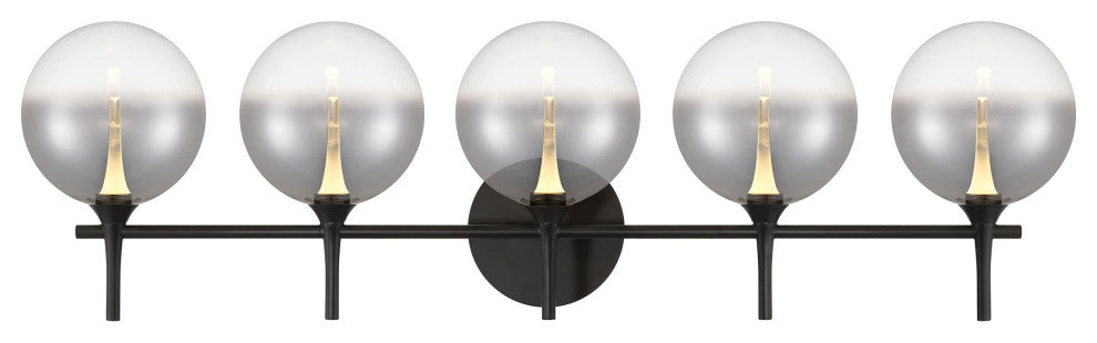 Iissa, Vanity, 5Lt, Matte Black, Smoked Glass