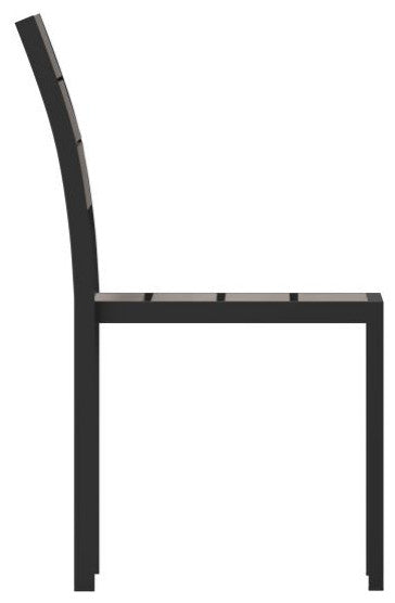 Finch Commercial Grade Stackable Patio Side Chair Chair with Arms, Gray