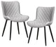 Younike Faux Leather Dining Chair, Diamond Pattern Set of 2, Gray