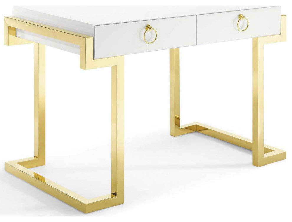 Ring Office Desk-Gold White