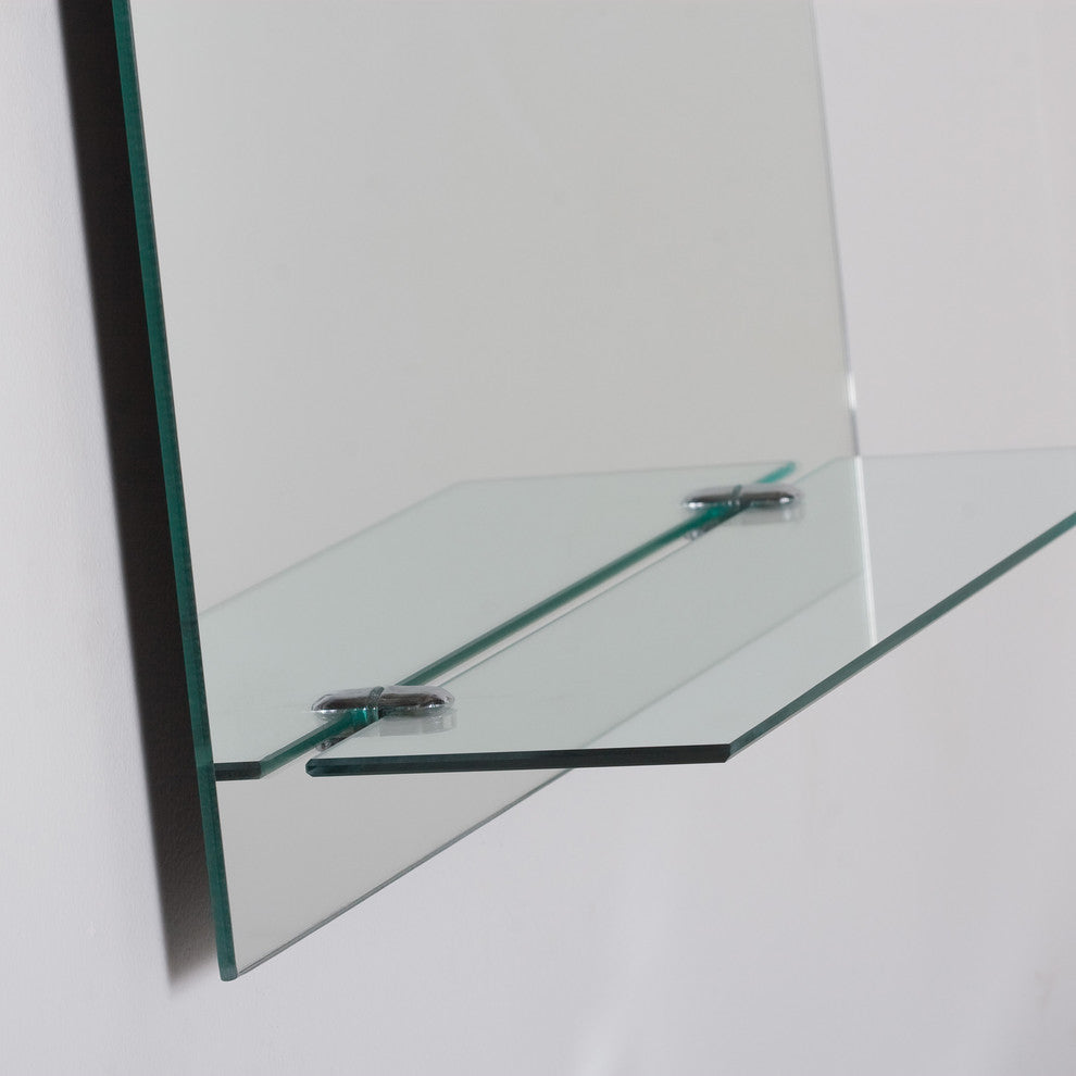 Roland Frameless Wall Mirror With Shelf