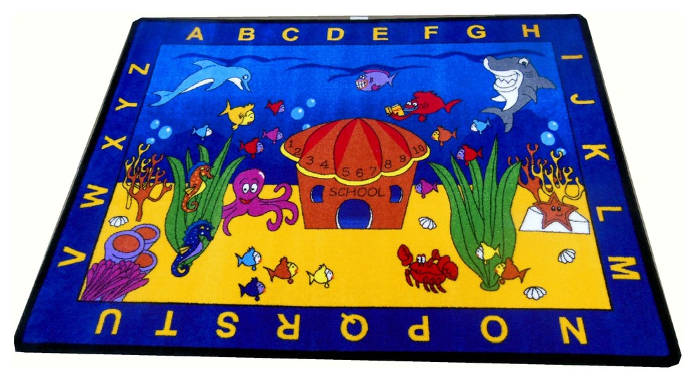 See The Sea #2005 6'6"x8'4" Children's Educational and Play Rug
