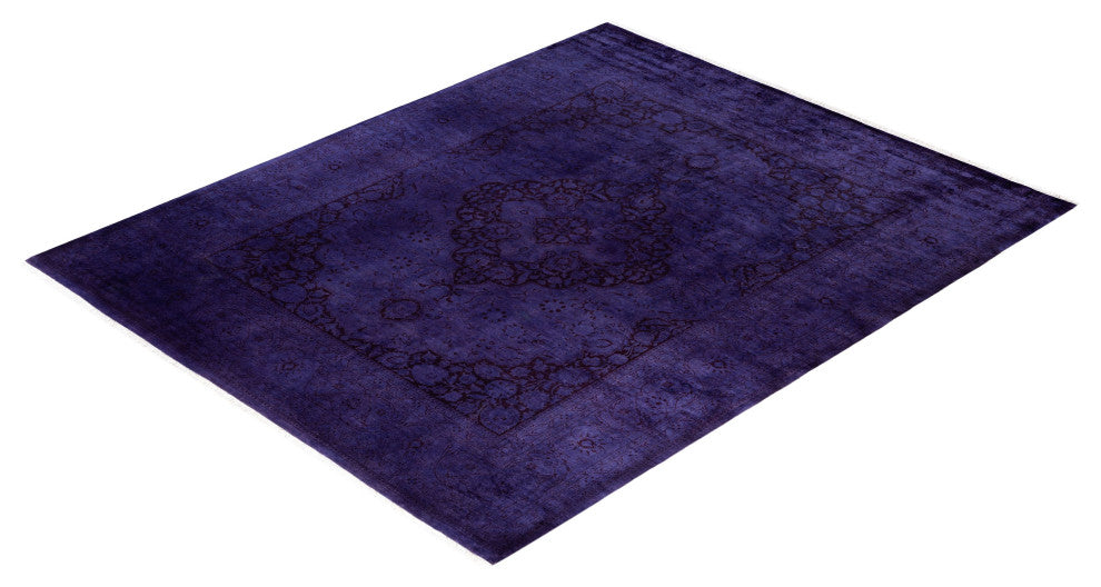 Overdyed One-of-a-Kind Hand-Knotted Area Rug Purple, 8' 2" x 10' 4"
