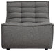 Marshall Scooped Seat Armless Chair in Grey Fabric by Diamond Sofa