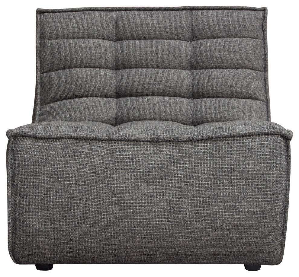 Marshall Scooped Seat Armless Chair in Grey Fabric by Diamond Sofa