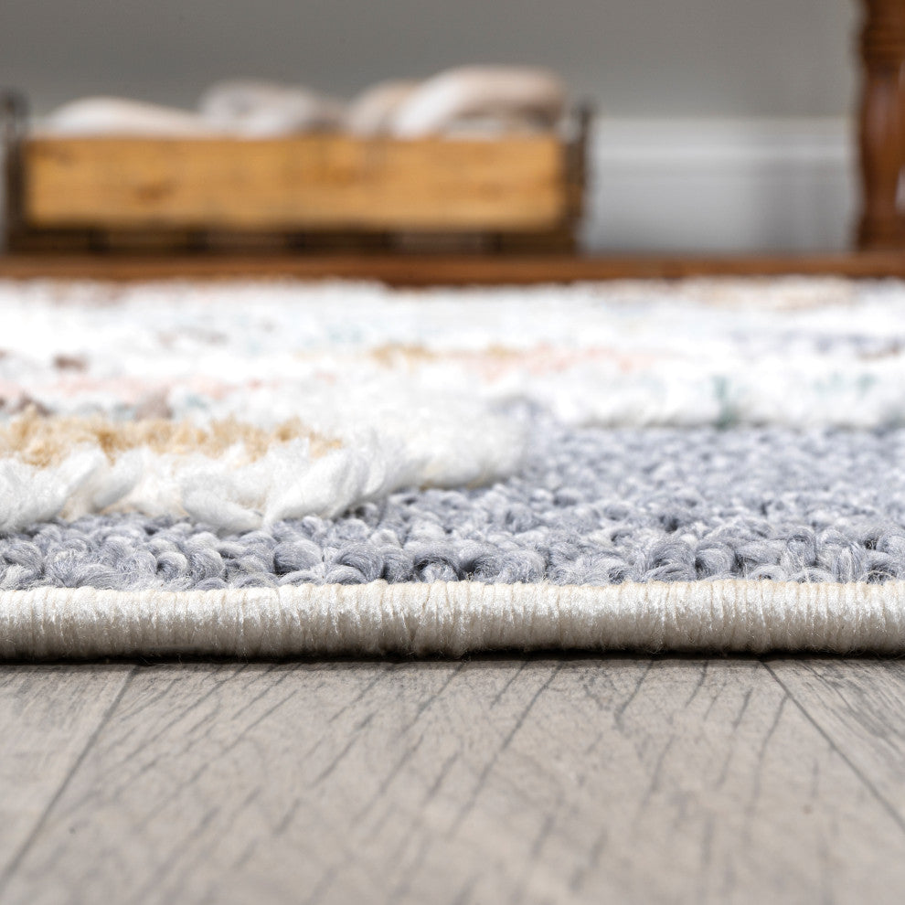 Aziza Persian Medallion High-Low Multi 5'x8' Area Rug