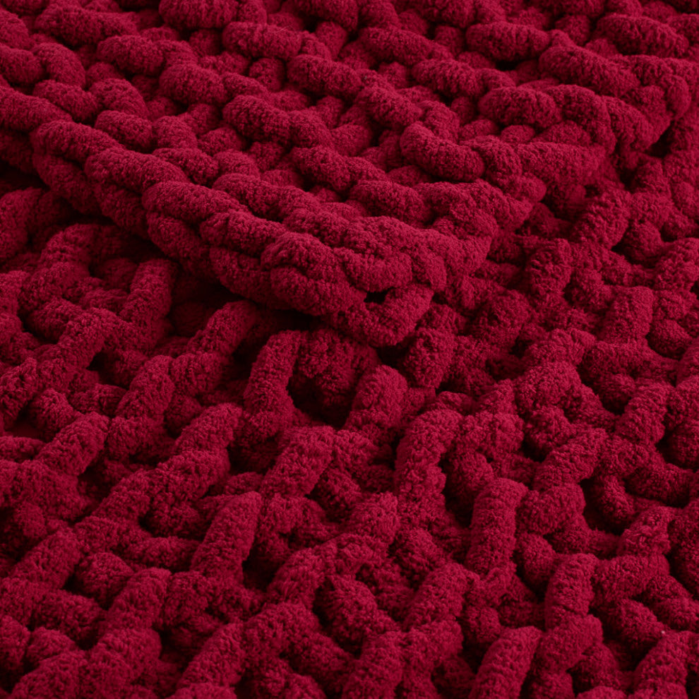 Madison Park Chenille Chunky Knit Throw