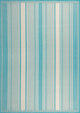 Haynes Modern Double Stripe Indoor/Outdoor Area Rug, Aqua/Beige, 8x10