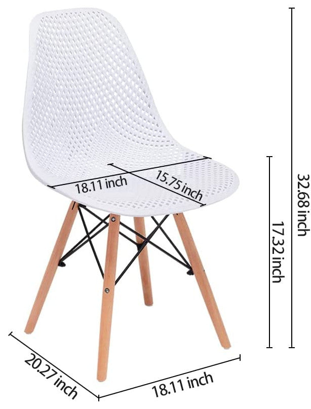 Mid-Century Modern DSW Hollow Back Design Plastic Shell Armless Side Chair