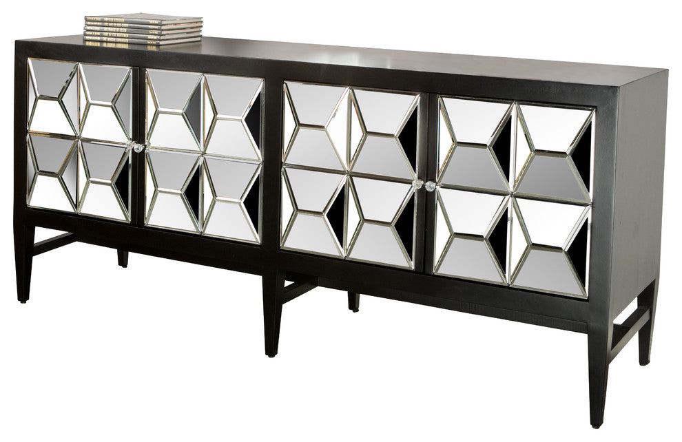 Spike Mirrored Sideboard, Black