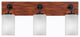 Oxbridge, Bath Bar, Matte Black & Painted Wood-look Metal, 4" White Muslin