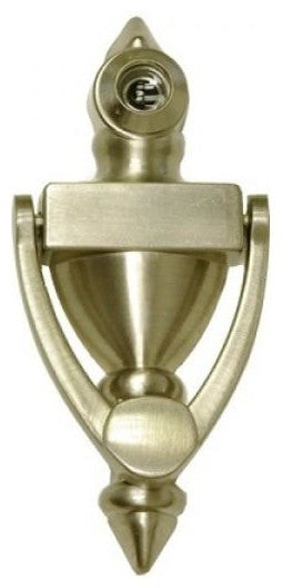 Nuk3y 4" High Knocker With 160 Degree Viewer, Satin Nickel