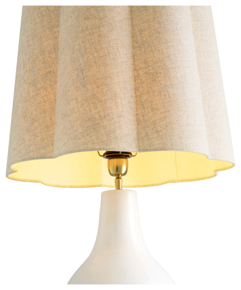 Ceramic Base Table Lamp, Eichholtz Beatriz, White