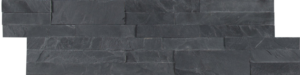 MSI SMOT-PNS-VNR-6MM-H 22" x 6" Cladding Mosaic Sheet - Honed - Midnight Ash