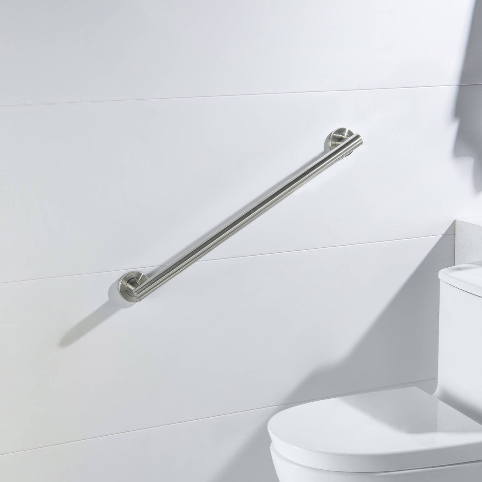 24" Stainless Steel Bathroom Safety Grab Bar, Brushed Nickel