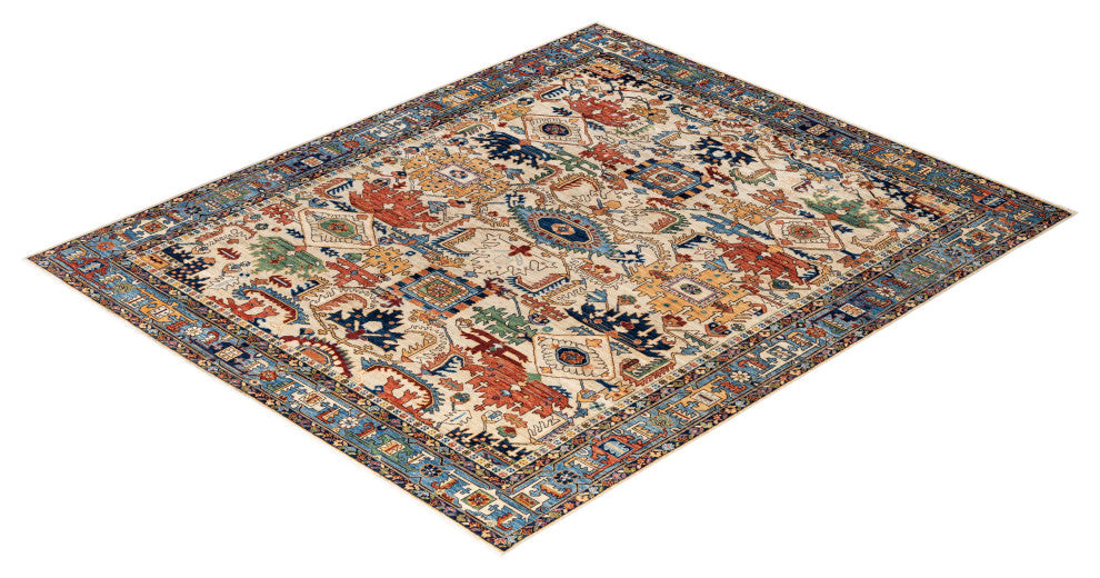 Serapi One-of-a-Kind Hand-Knotted Area Rug Ivory, 8'1" x 9'8"