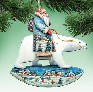 Santa Polar Bear Ornament