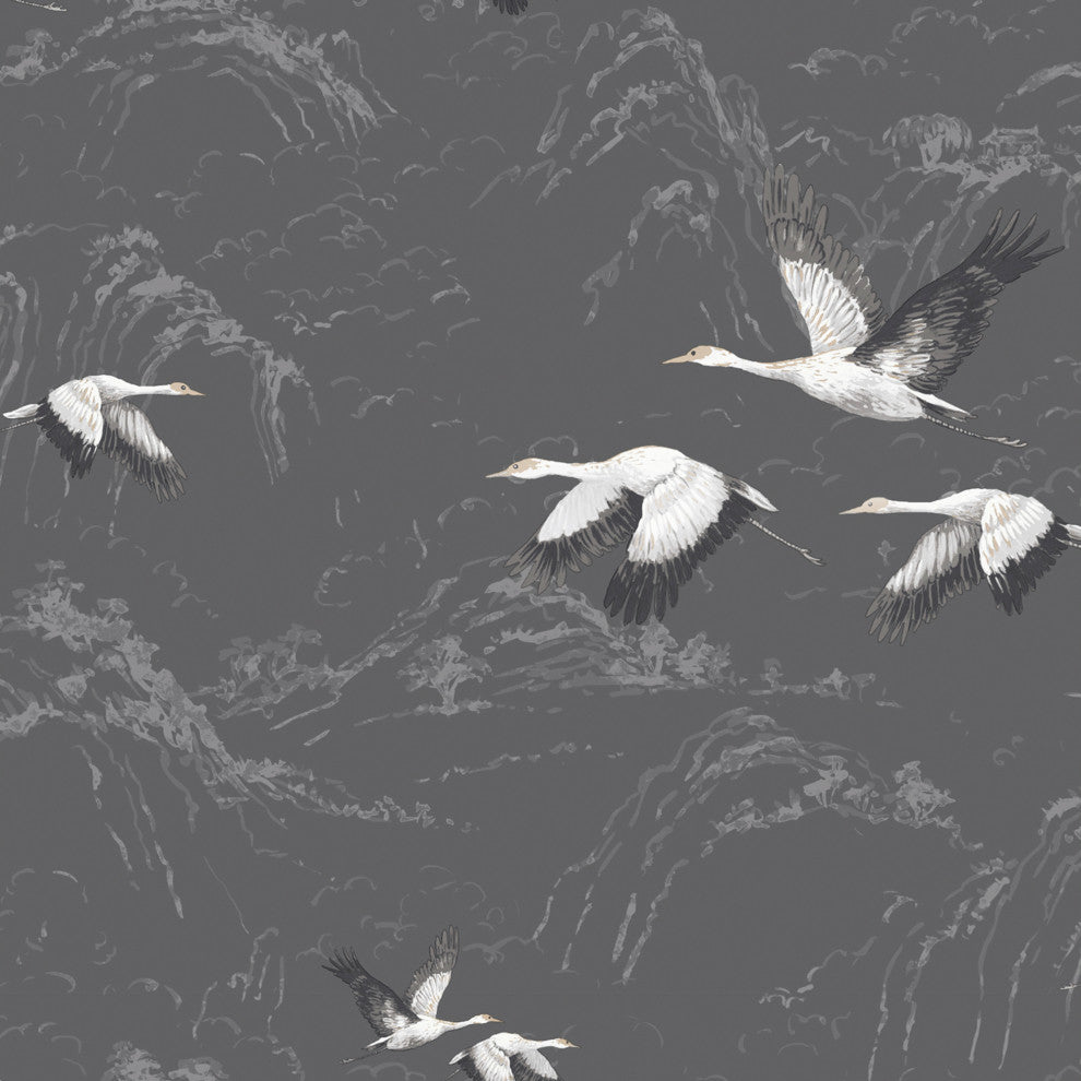 Laura Ashley Animalia Wallpaper, Dark Steel
